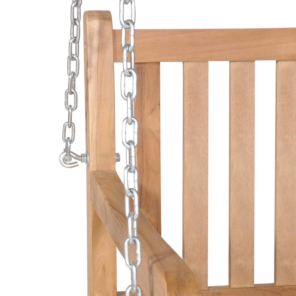 vidaXL Swing Bench with Gray Cushion 47.2" Solid Teak Wood