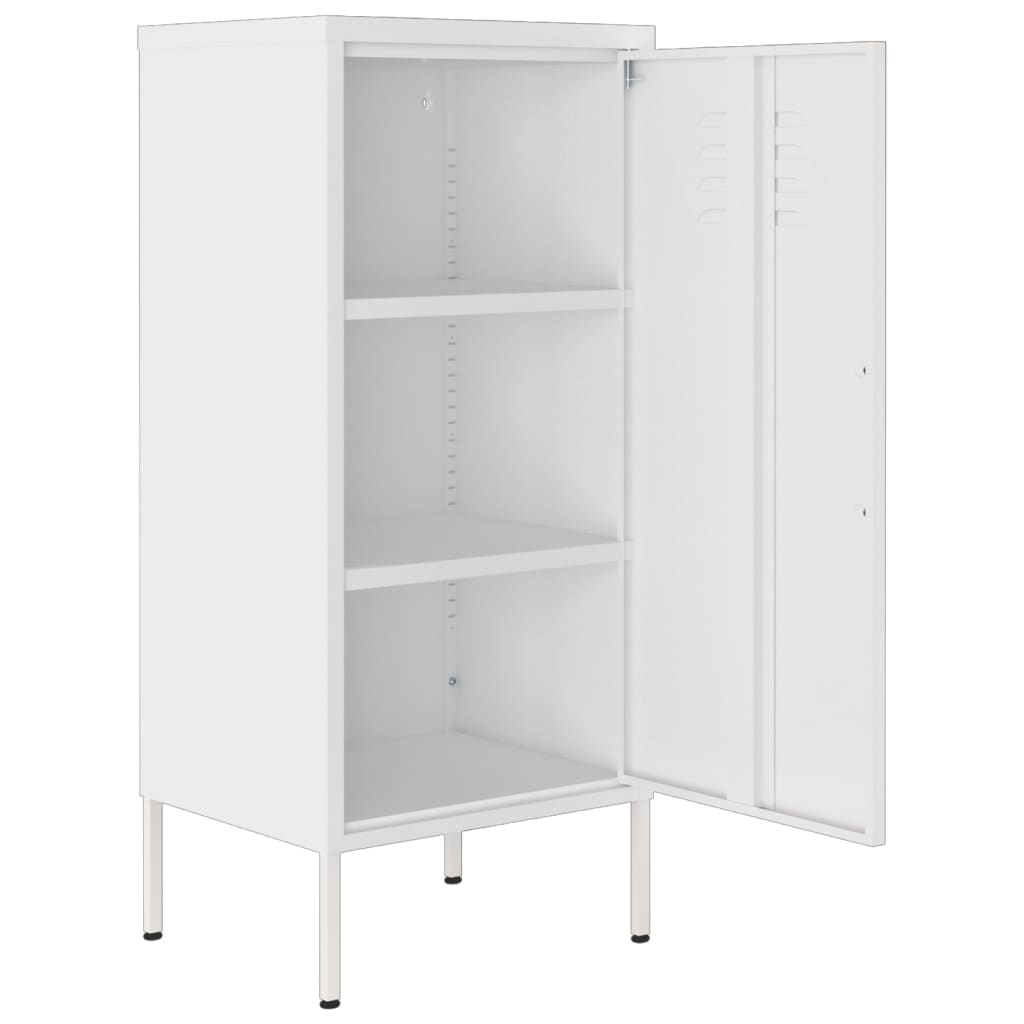 vidaXL Storage Cabinet White 16.7"x13.8"x40" Steel