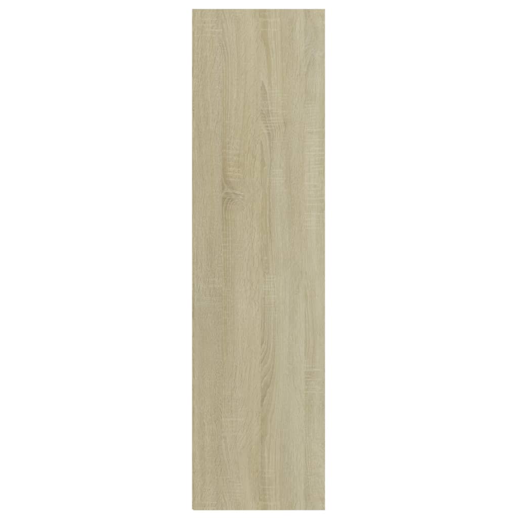 vidaXL 3-Tier Book Cabinet White and Sonoma Oak 23.6"x11.8"x44.9" Engineered Wood