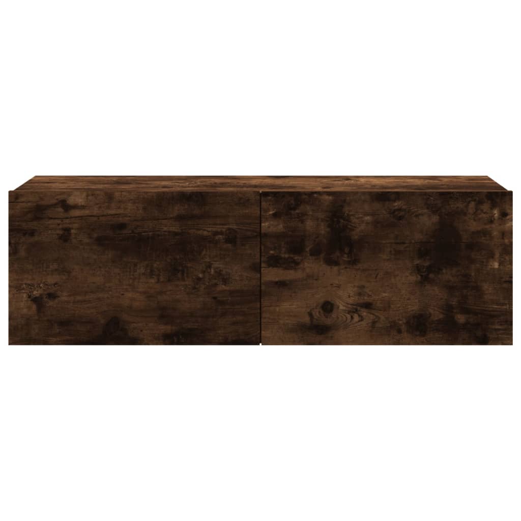 vidaXL TV Wall Cabinet Smoked Oak 39.4"x11.8"x11.8" Engineered Wood