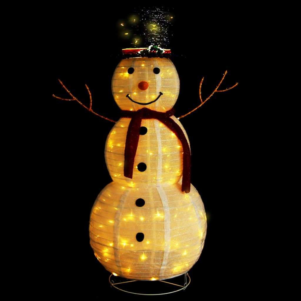 vidaXL Decorative Christmas Snowman Figure LED Luxury Fabric 4 ft