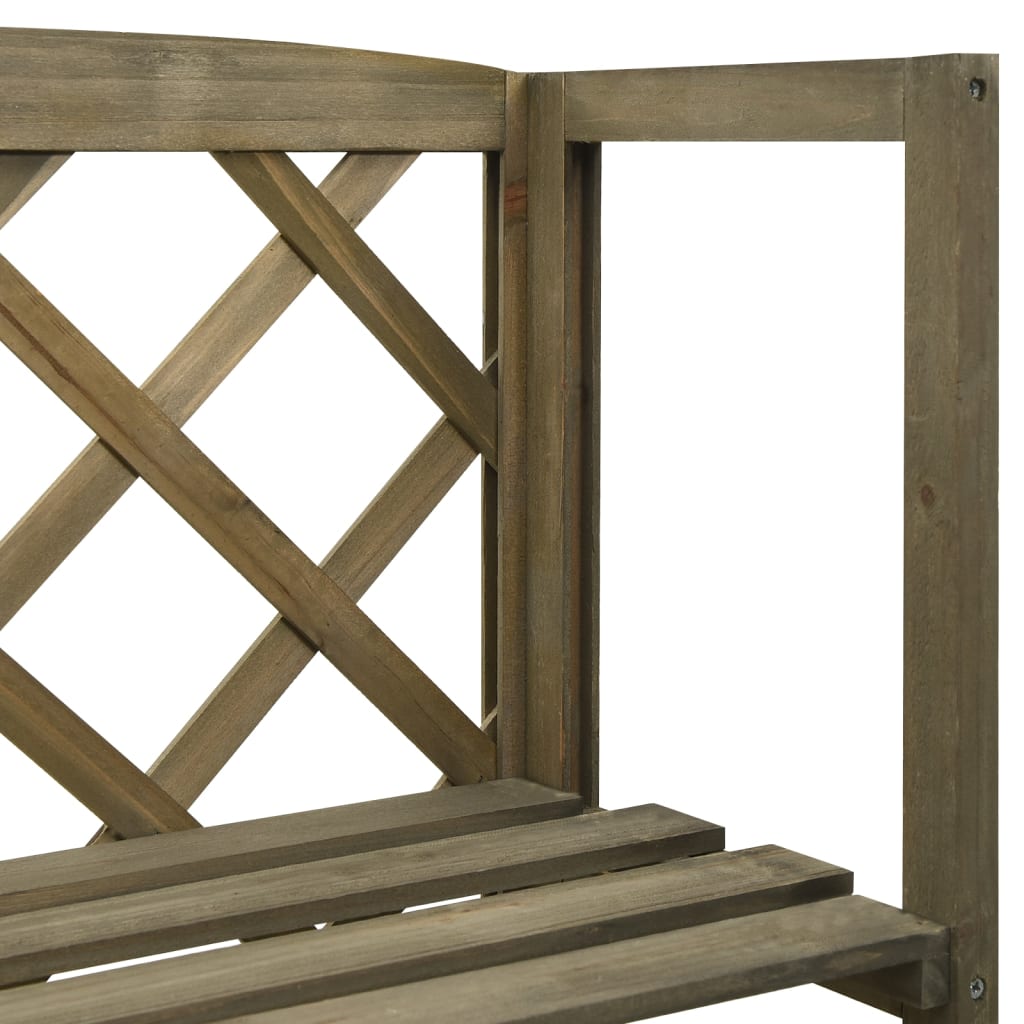 vidaXL Trellis with Shelves Gray 21.6"x11.8"x55.1" Solid Fir Wood