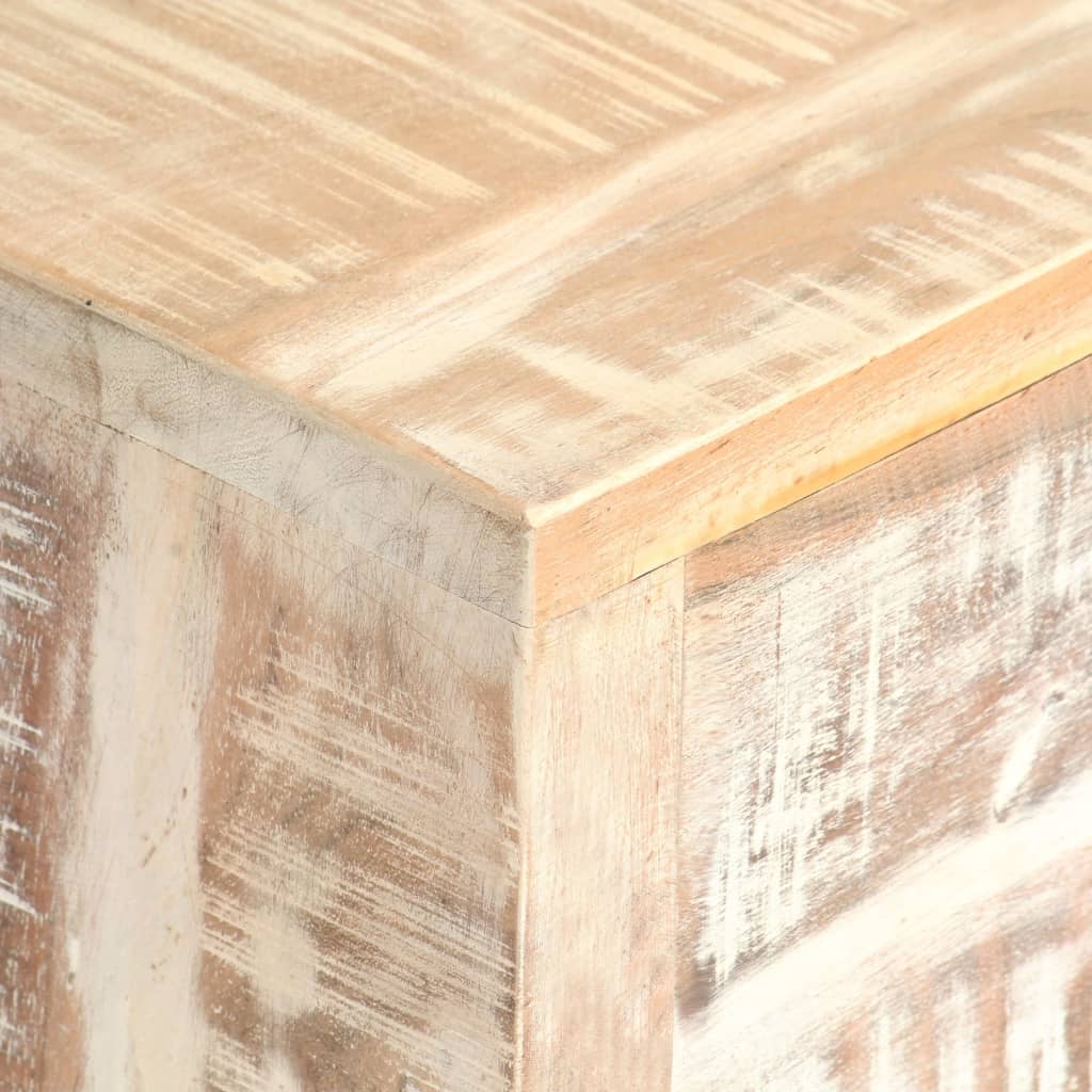 vidaXL Sideboard White 28.7"x11.8"x29.5" Solid Acacia Wood