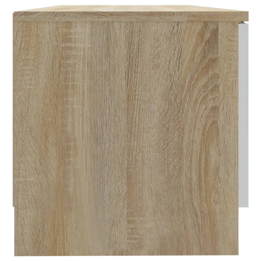 vidaXL TV Stands 2 pcs White&Sonoma Oak 31.5"x13.8"x14.4" Engineered Wood