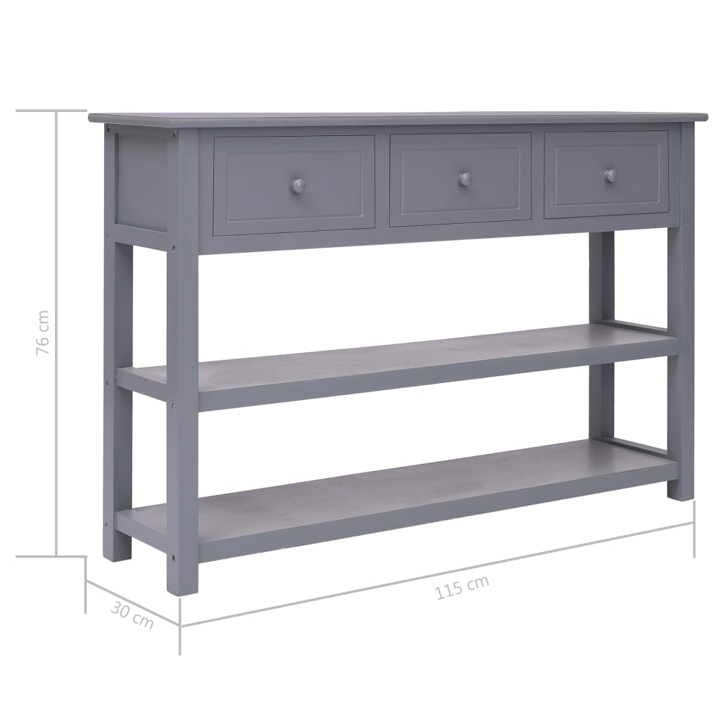 vidaXL Sideboard Gray 45.3"x11.8"x29.9" Wood