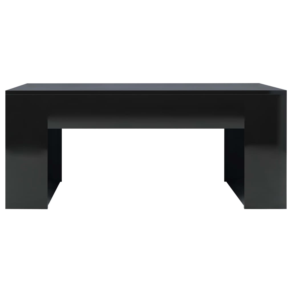 vidaXL Coffee Table High Gloss Black 39.4"x23.6"x16.5" Engineered Wood