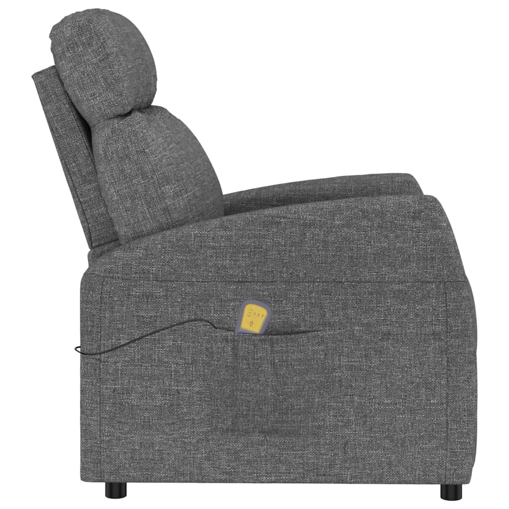 vidaXL Massage Reclining Chair Dark Gray Fabric