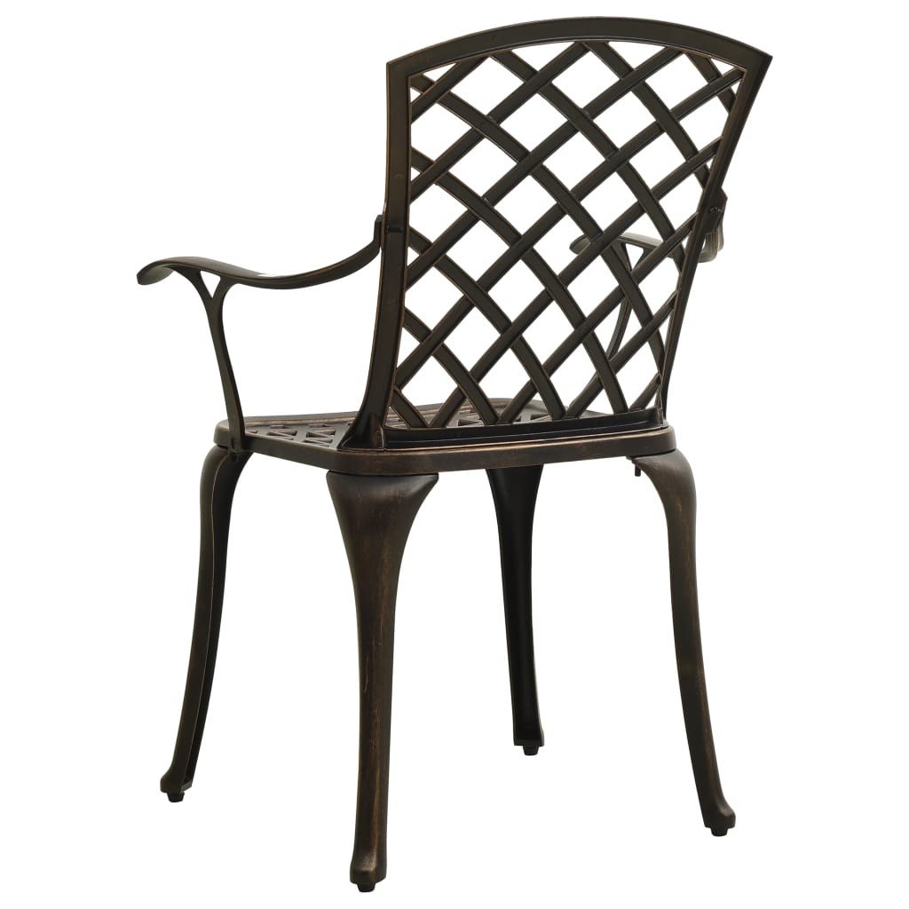 vidaXL Patio Chairs 4 pcs Cast Aluminum Bronze