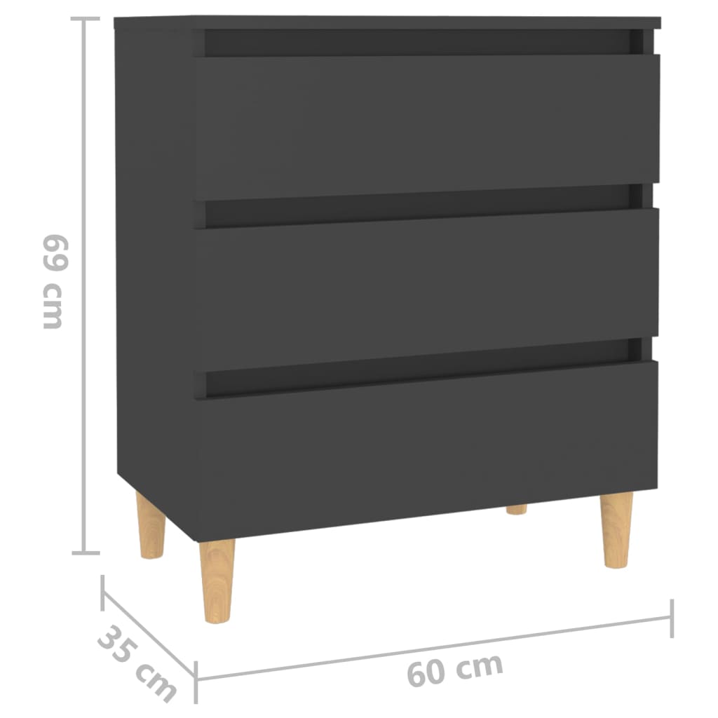 vidaXL Sideboard Gray 23.6"x13.8"x27.2" Engineered Wood