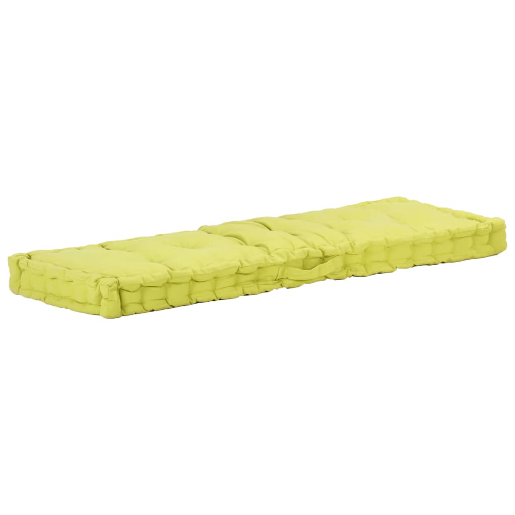 vidaXL Pallet Floor Cushion Cotton 47.2"x15.7"x2.8" Green