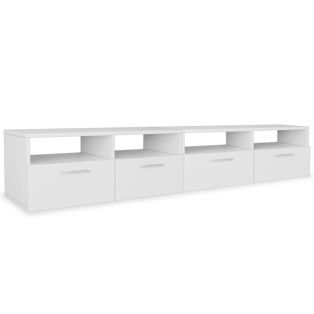 vidaXL TV Cabinets 2 pcs Chipboard 37.4"x13.8"x14.2" White