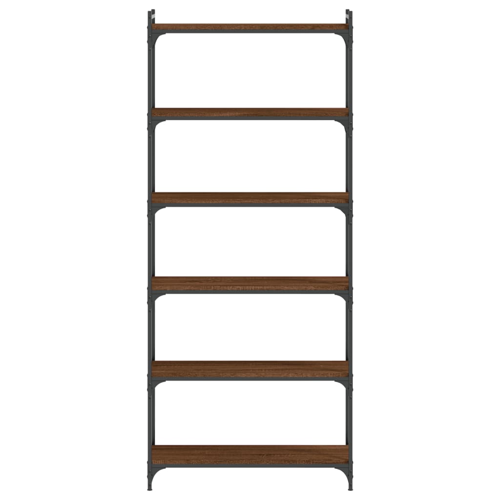 vidaXL Bookcase 6-Tier Brown Oak 31.5"x11.8"x74" Engineered Wood