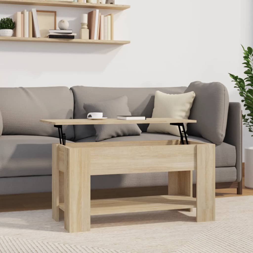vidaXL Coffee Table Sonoma Oak 39.8"x19.3"x20.5" Engineered Wood