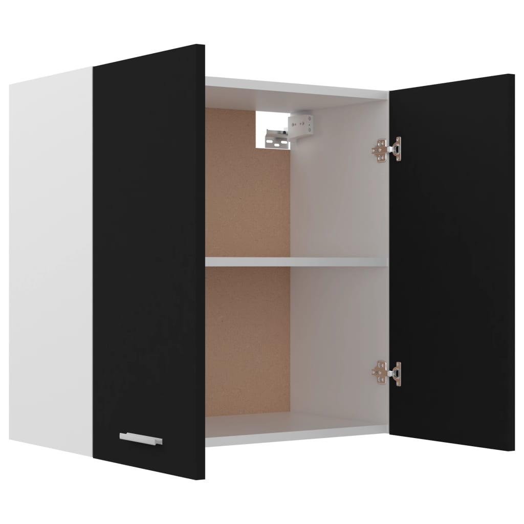 vidaXL Hanging Cabinet Black 23.6"x12.2"x23.6" Engineered Wood