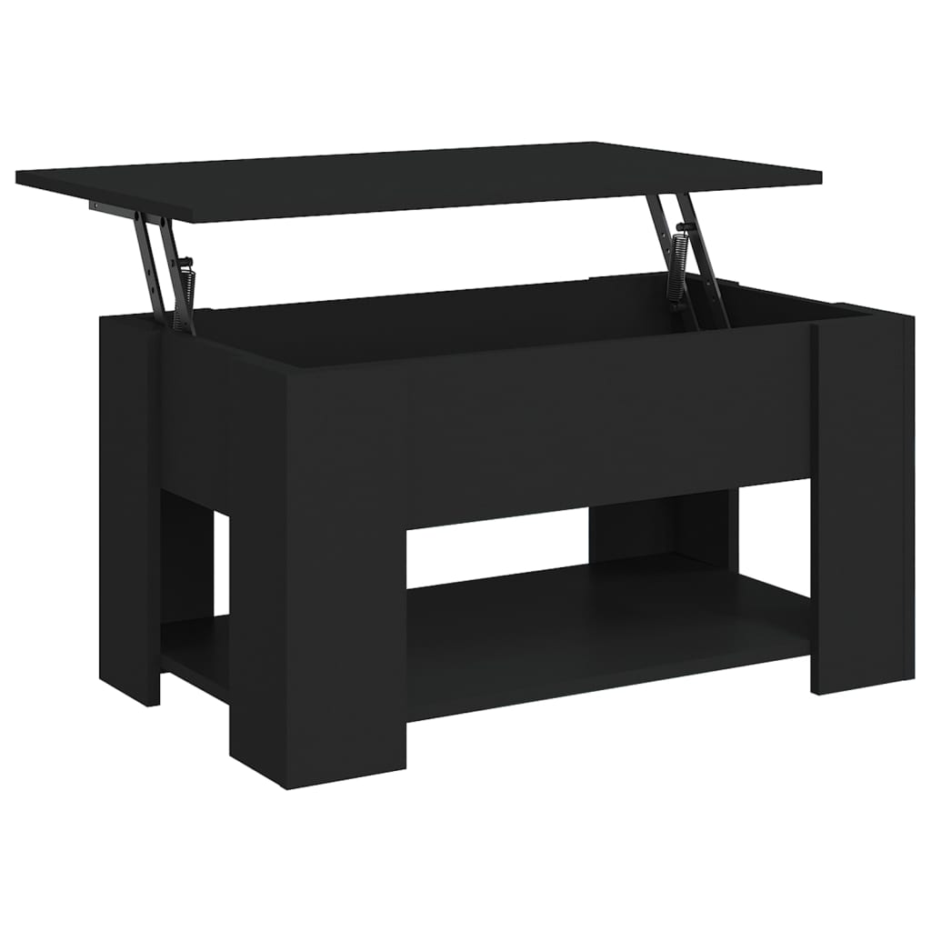 vidaXL Coffee Table Black 31.1"x19.3"x16.1" Engineered Wood