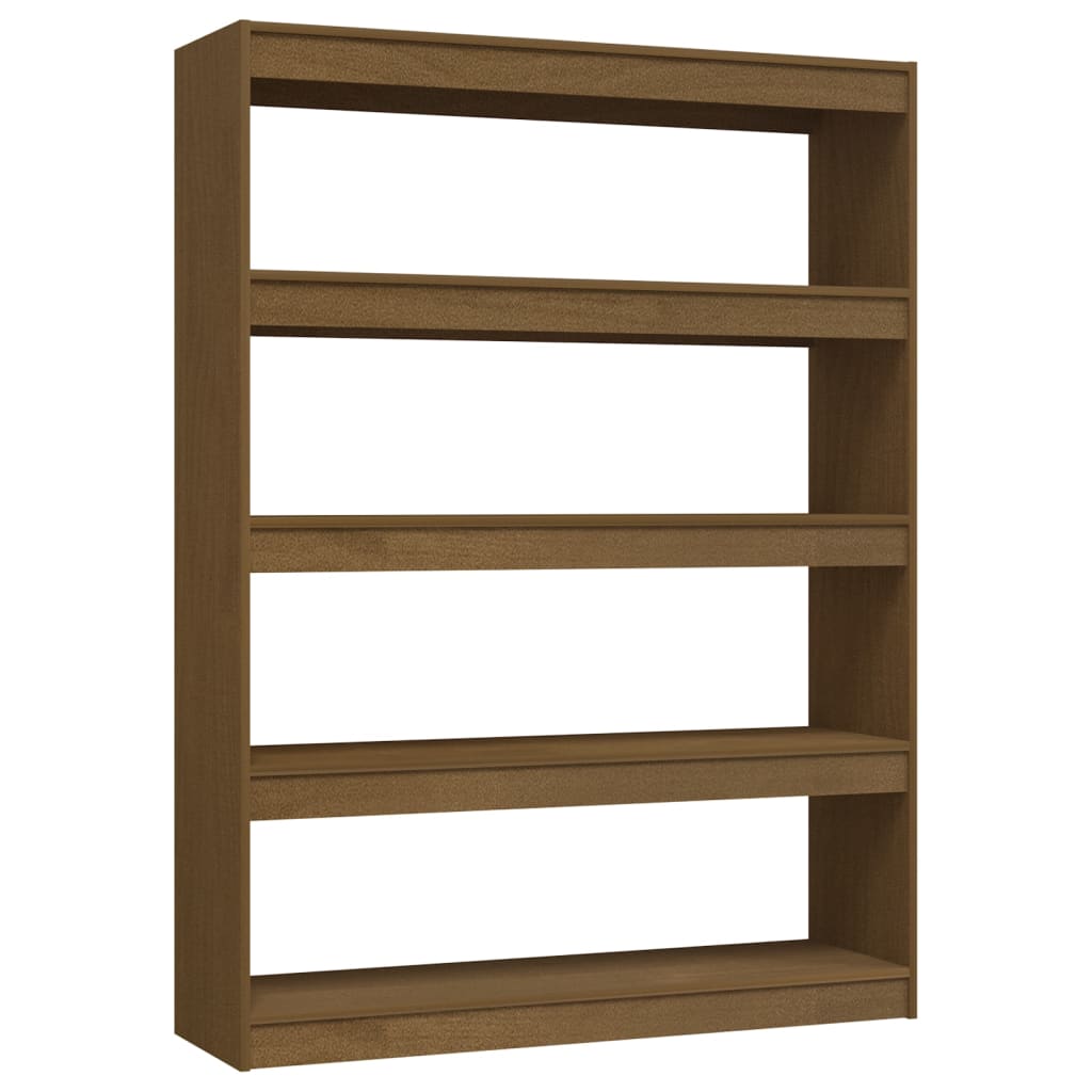 vidaXL Book Cabinet/Room Divider Honey Brown 39.4"x11.8"x53.3" Solid Wood Pine