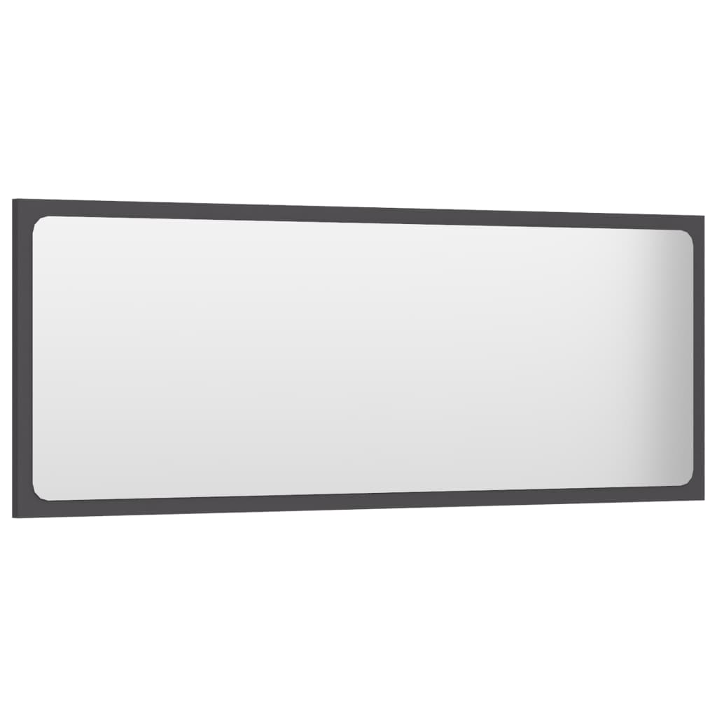 vidaXL Bathroom Mirror Gray 39.4"x0.6"x14.6" Engineered Wood