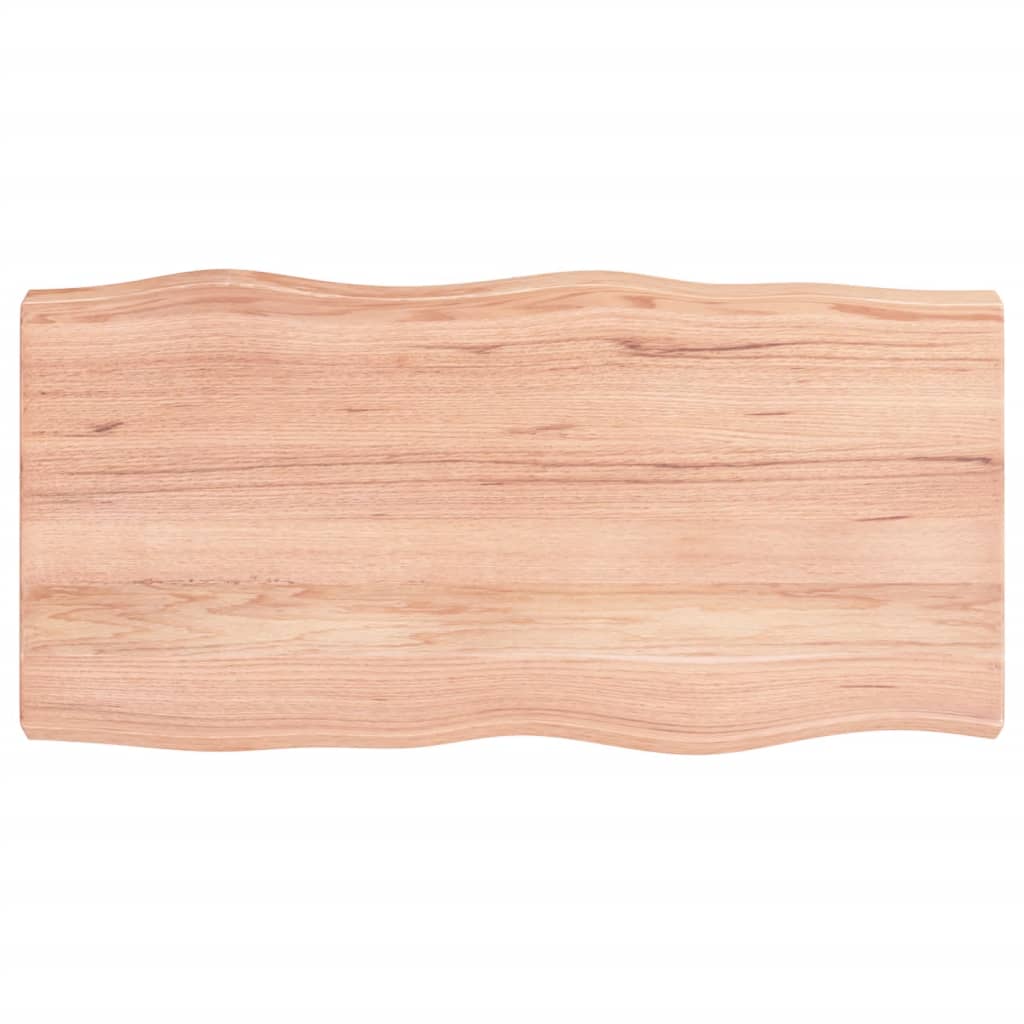 vidaXL Table Top Light Brown 31.5"x15.7"x(0.8"-2.4") Treated Solid Wood Live Edge