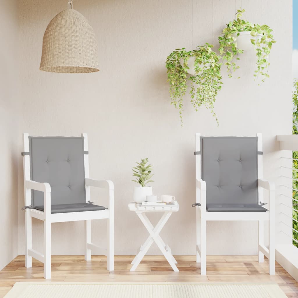 vidaXL Garden Lowback Chair Cushions 2 pcs Gray 39.4"x19.7"x1.2" Oxford Fabric