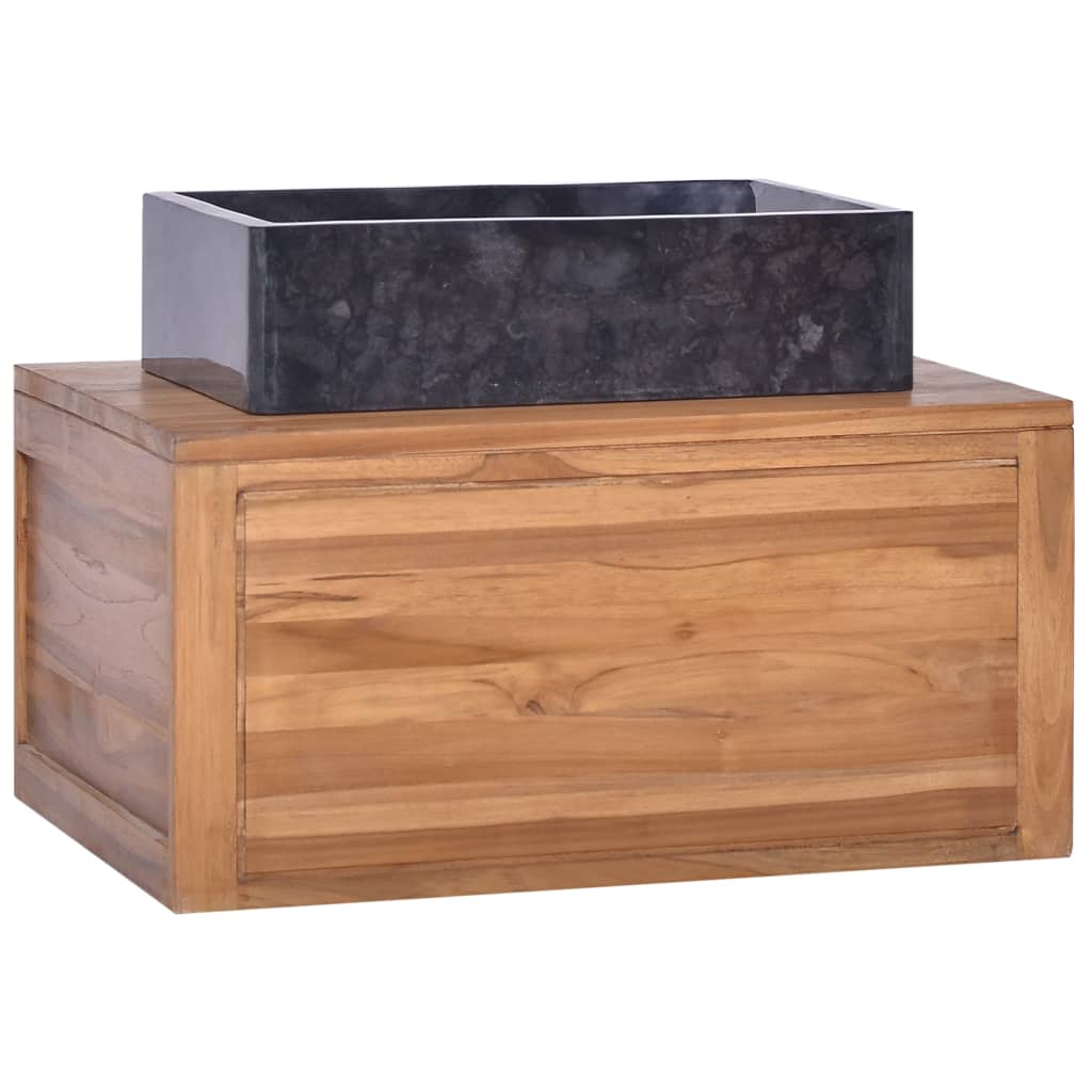 vidaXL Wall-mounted Bathroom Cabinet 23.6"x17.7"x11.8" Solid Teak Wood