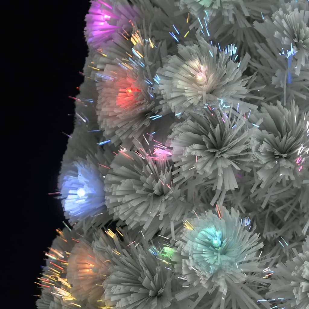 vidaXL Artificial Pre-lit Christmas Tree White 5 ft Fiber Optic
