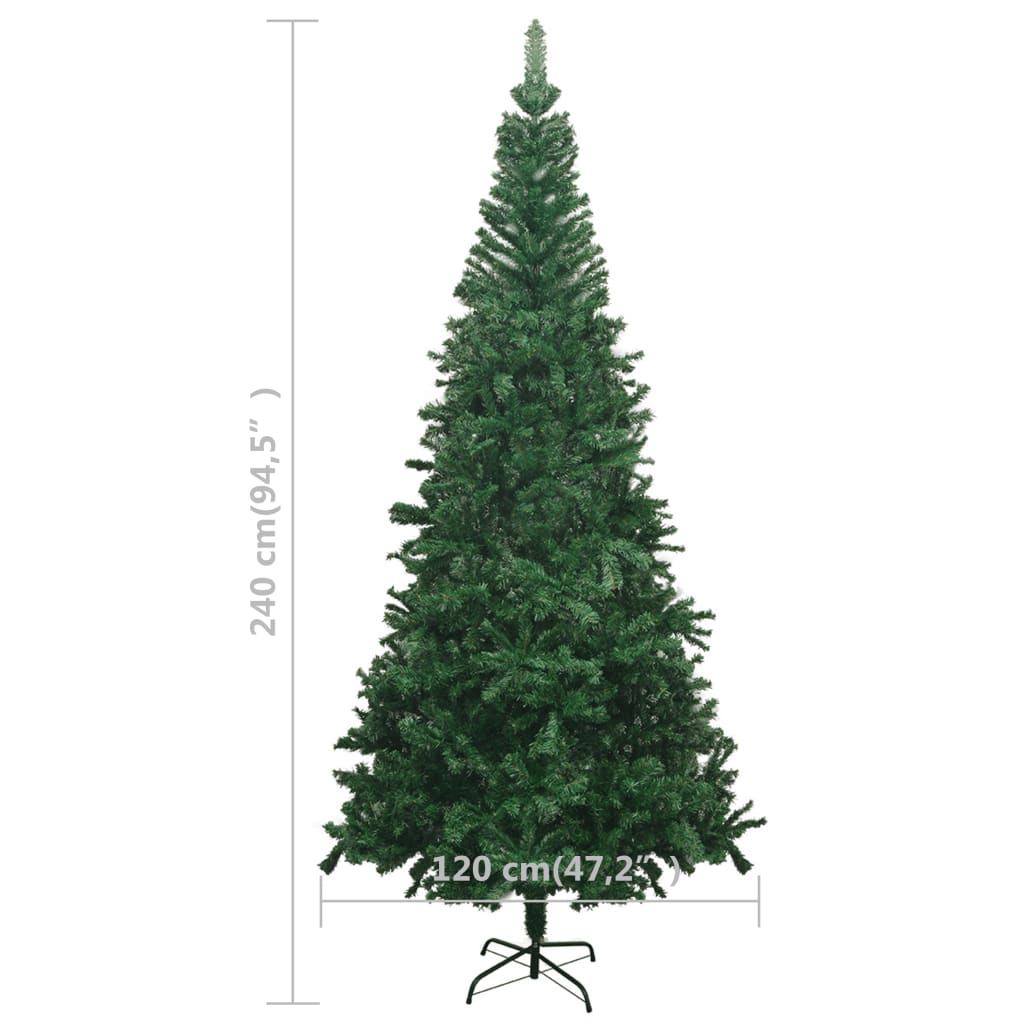 vidaXL Artificial Pre-lit Christmas Tree L 94.5" Green