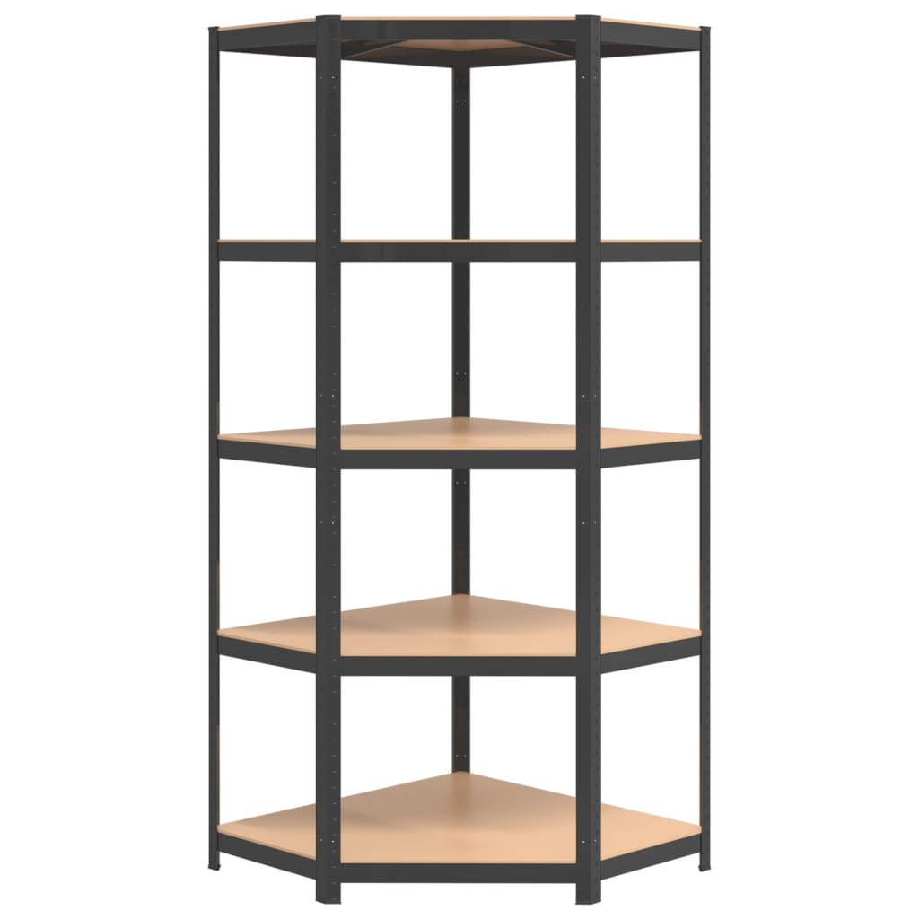 vidaXL 5-Layer Shelves 4 pcs Anthracite Steel&Engineered Wood