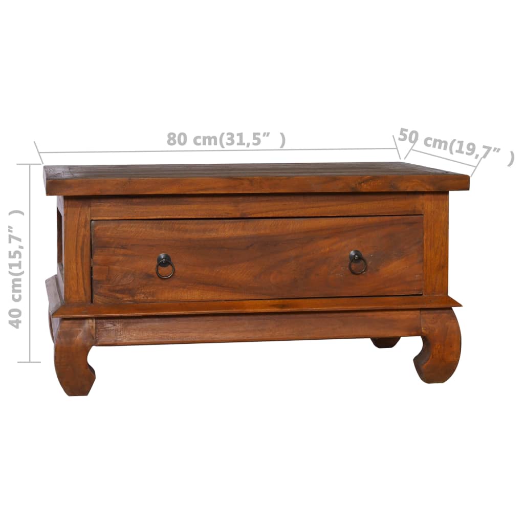vidaXL Coffee Table 31.5"x19.7"x15.7" Solid Teak Wood