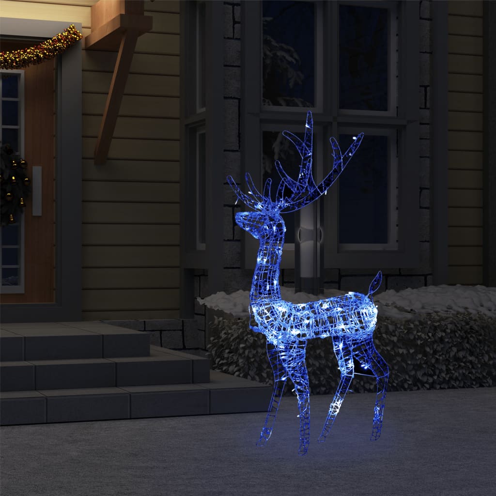 vidaXL Acrylic Reindeer Christmas Decoration 140 LEDs 50.4" Blue