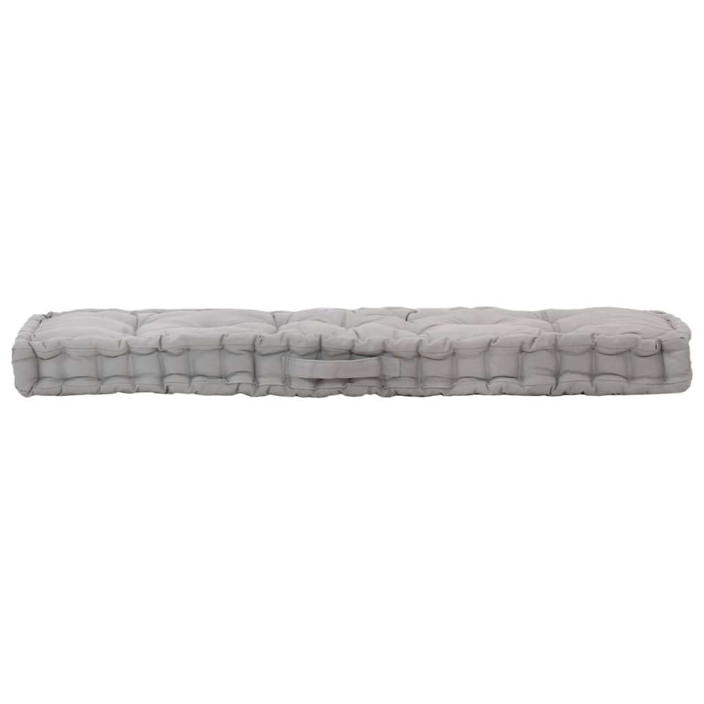 vidaXL Pallet Floor Cushion Cotton 47.2"x15.7"x2.8" Gray