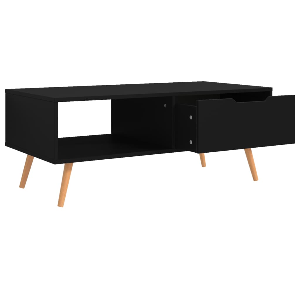 vidaXL Coffee Table Black 39.4"x19.5"x16.9" Engineered Wood