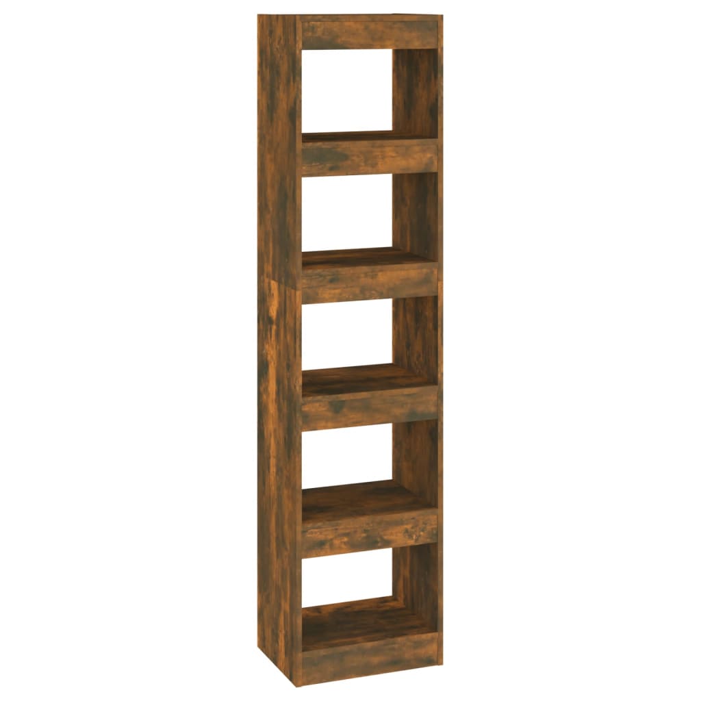 vidaXL Book Cabinet/Room Divider Smoked Oak 15.7"x11.8"x65.4"