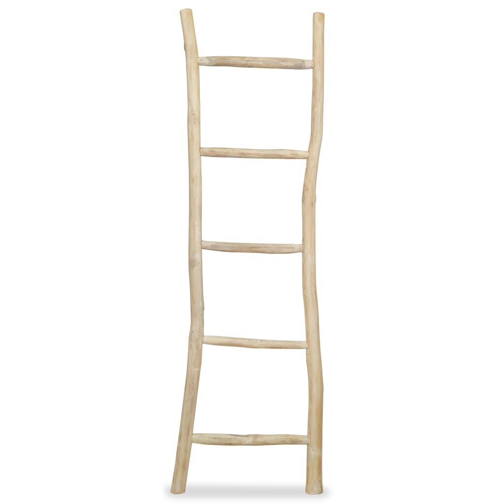 vidaXL Towel Ladder with 5 Rungs Teak 17.7"x59" Natural