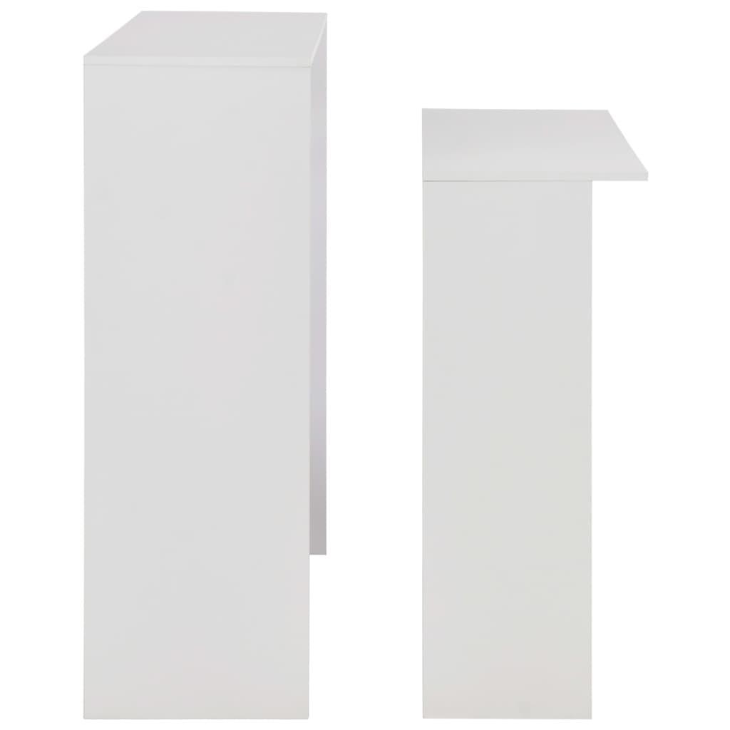 vidaXL Bar Table with 2 Table Tops White 51.18"x15.75"x47.24"