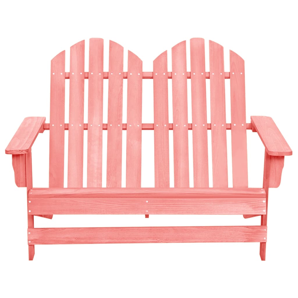 vidaXL 2-Seater Patio Adirondack Chair Solid Wood Fir Pink