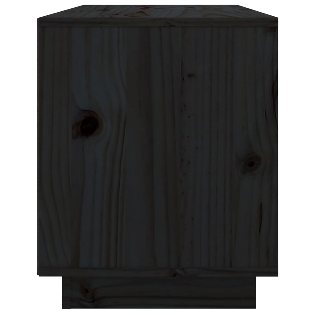 vidaXL TV Stand Black 29.1"x13.8"x17.3" Solid Wood Pine