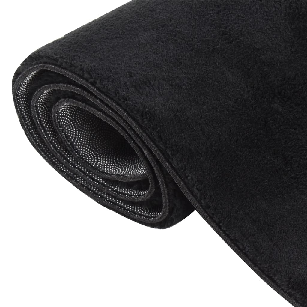 vidaXL Shaggy Rug Black 4'x6' Polyester