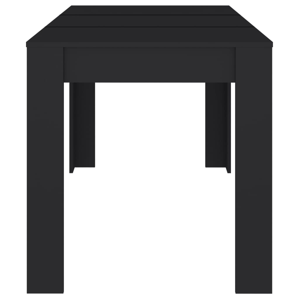 vidaXL Dining Table Black 55.1"x29.3"x29.9" Engineered Wood