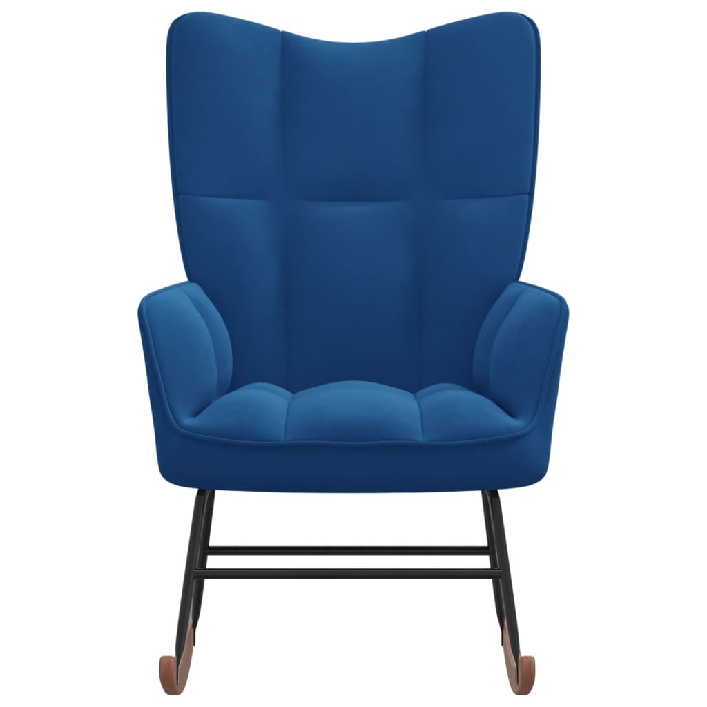 vidaXL Rocking Chair Blue Velvet