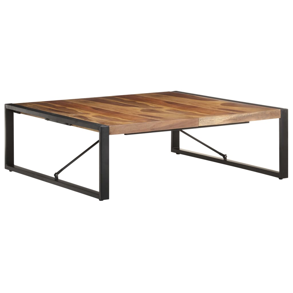 vidaXL Coffee Table 47.2"x47.2"x15.7" Solid Wood with Sheesham Finish