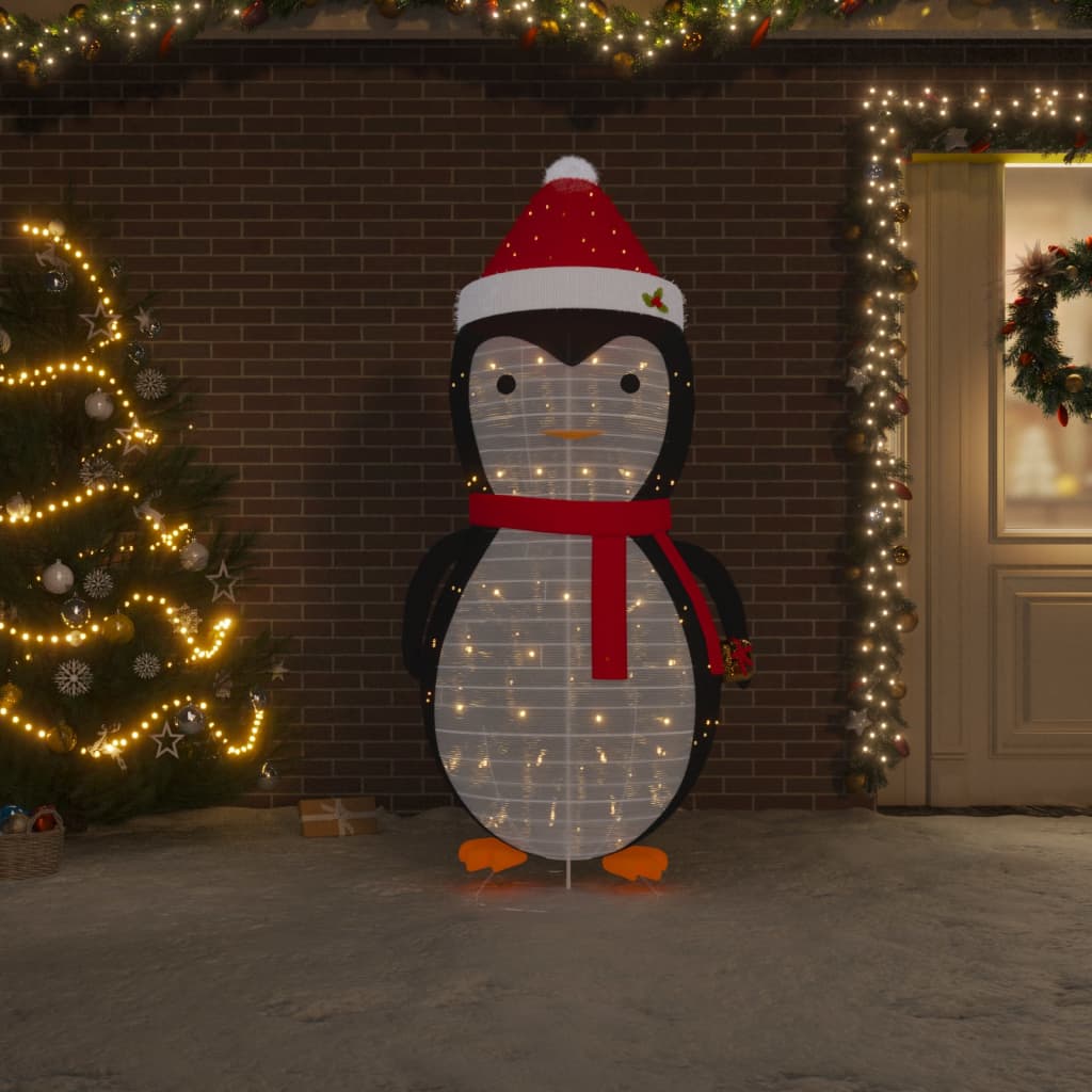 vidaXL Decorative Christmas Snow Penguin Figure LED Luxury Fabric 6 ft