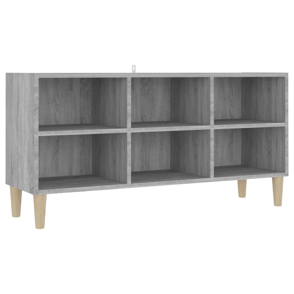 vidaXL TV Stand with Solid Wood Legs Gray Sonoma 40.7"x11.8"x19.7"