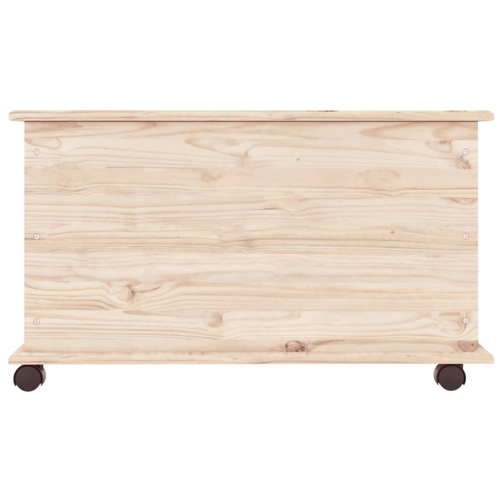 vidaXL Storage Chest with Wheels ALTA 28.7"x15.6"x17.3" Solid Wood Pine