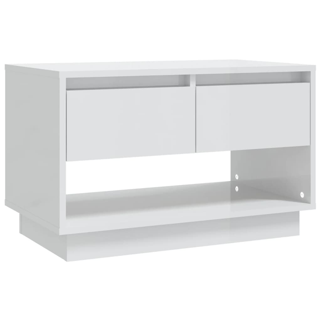 vidaXL TV Cabinet High Gloss White 27.6"x16.1"x17.3" Engineered Wood