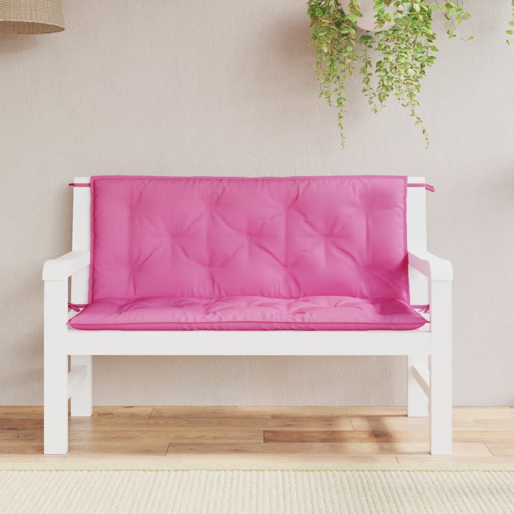 vidaXL Garden Bench Cushions 2pcs Pink 47.2"x19.7"x2.8" Fabric