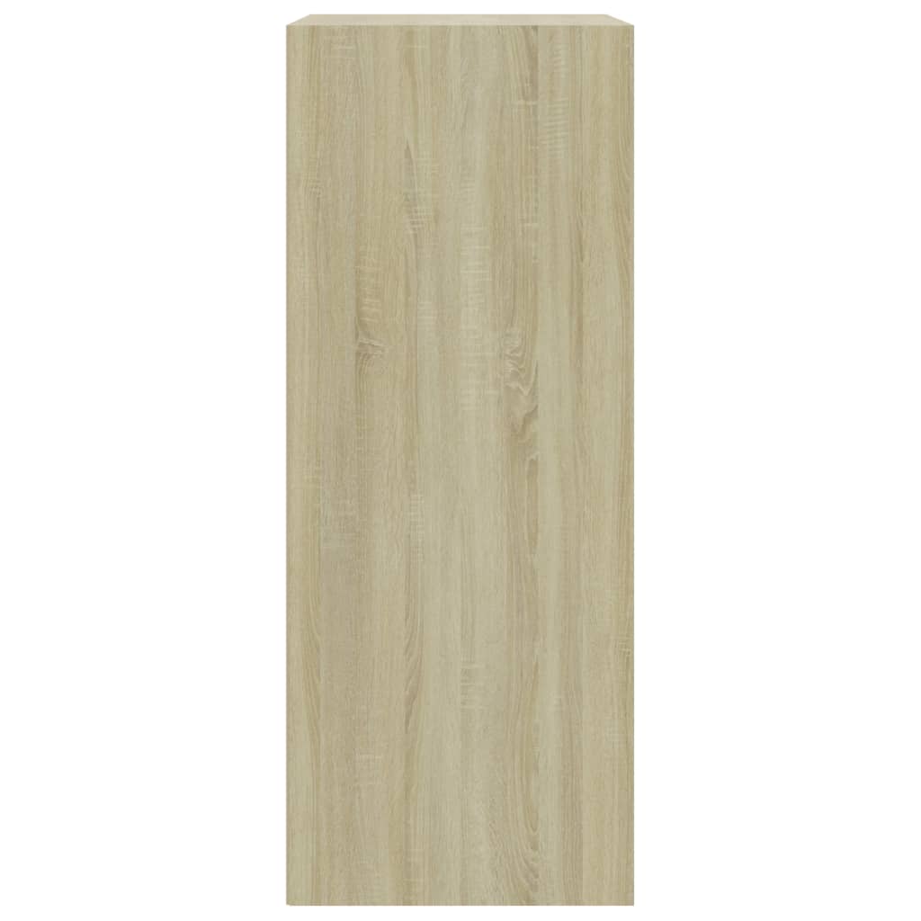 vidaXL 2-Tier Book Cabinet White and Sonoma Oak 23.6"x11.8"x30.1" Engineered Wood