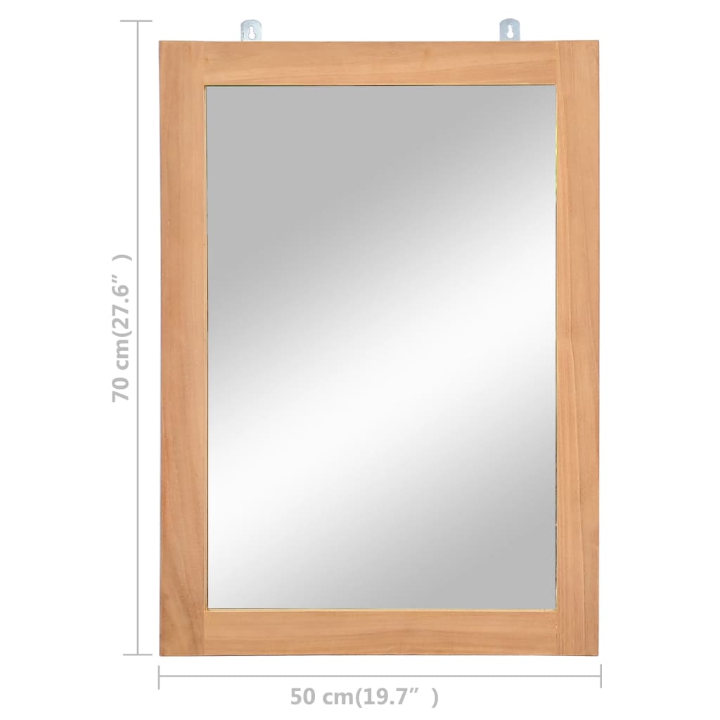 vidaXL Wall Mirror Solid Teak 19.7"x27.6"