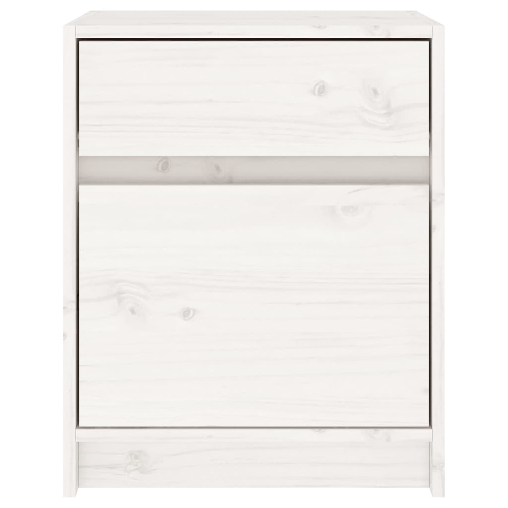vidaXL Bedside Cabinets 2 pcs White 15.7"x12.2"x19.7" Solid Pinewood