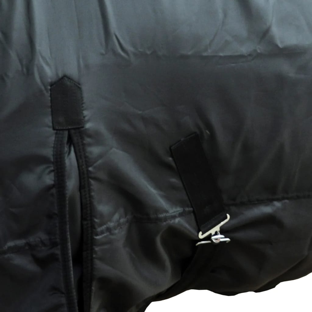 vidaXL Fleece Rug Double Layers with Surcingles 41.3" Black