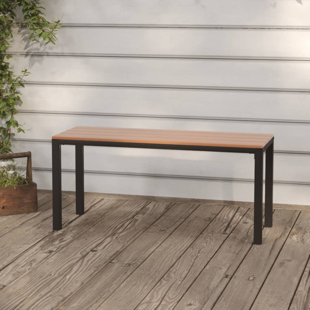 vidaXL Patio Bench 43.3" Steel and WPC Brown and Black